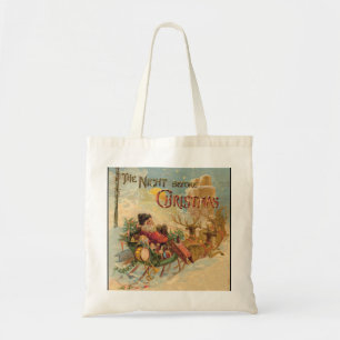 Tote Papai Noel vintage em seu trenó de rena Bolsa
