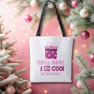 Tote Papais noeis de Natal pensam... Bolsa cor-de-rosa