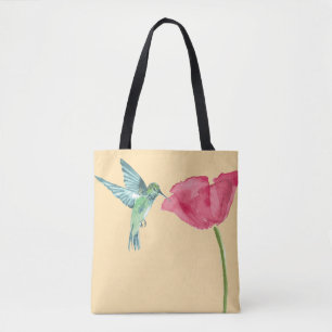 Tote Papoilas e bolsa do colibri