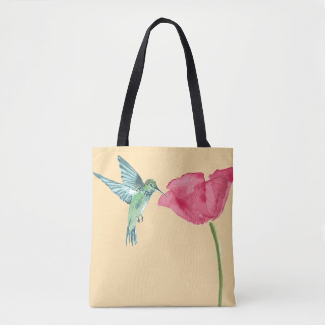 Tote Papoilas e bolsa do colibri (Frente)