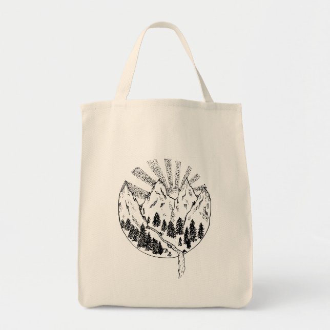 Tote Para o Bolsa da Grocery Mountains (Frente)