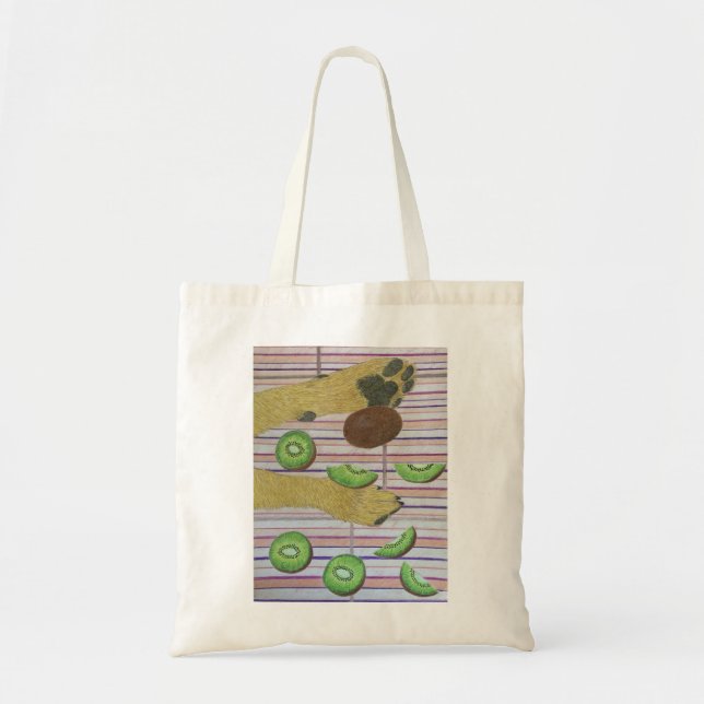 Tote Patas de cachorro e bolsa de kiwi (Frente)