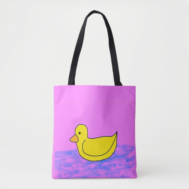 Tote pato amarelo giro com Bolsa rosa (Frente)