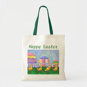 Tote Patos numa bolsa de ovos de Páscoa em linha