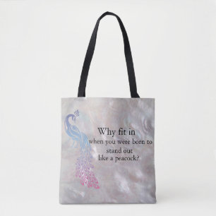 Tote Peacock Slogan bolsa