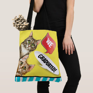 Tote Peeking Cats Teacher Bolsa - Veja Em Trás!