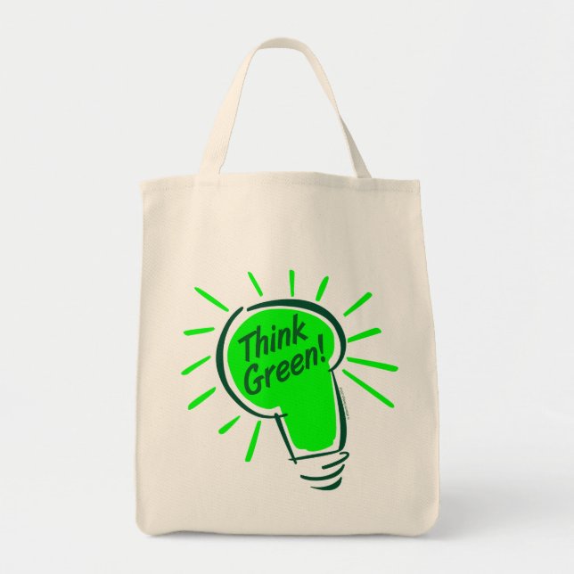 Tote Pense verde! O bolsa orgânico do mantimento (Frente)