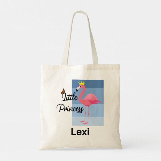 Tote Pequena Princesa Rosa Flamingo Design - Bolsa de O (Verso)