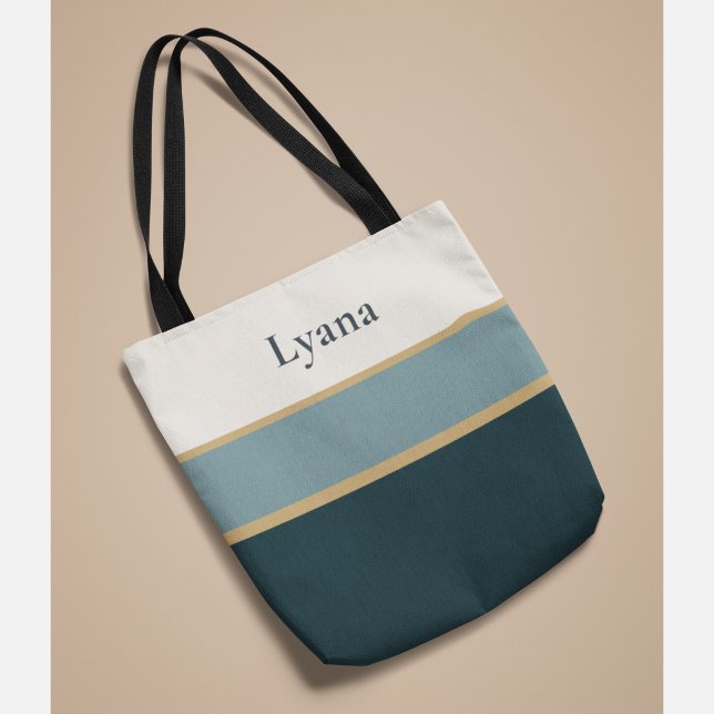 Tote Personalizada com Listras e Nome – Luxo Minim (Criador carregado)
