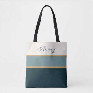 Tote Personalizado com Listras e Nome – Estilo Pre