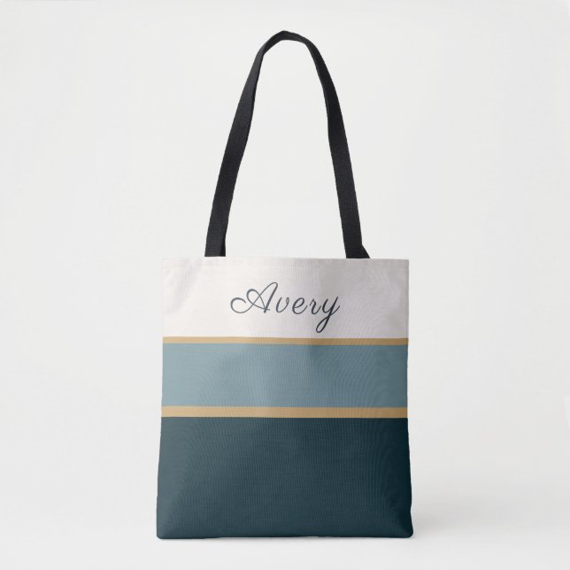 Tote Personalizado com Listras e Nome – Estilo Pre (Frente)
