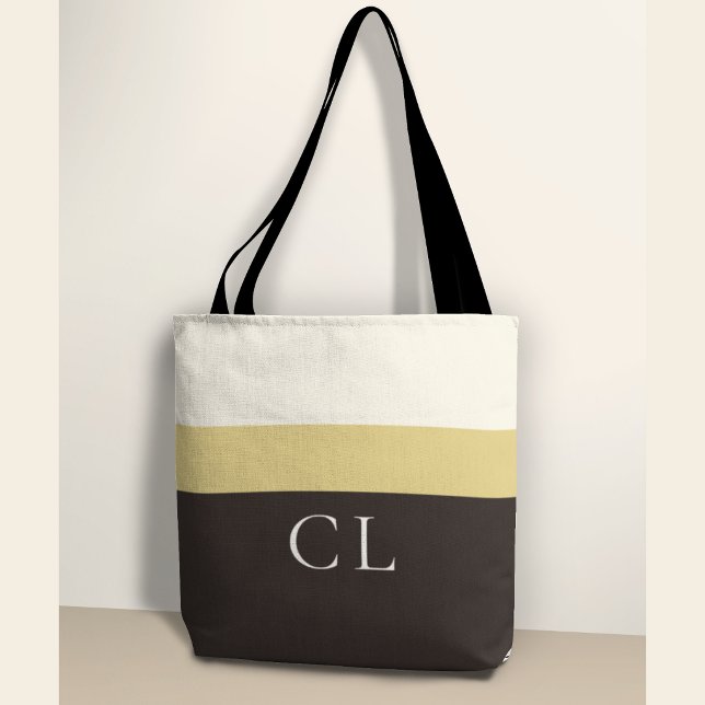 Tote Personalizado com Monograma - Design Listrado (Criador carregado)