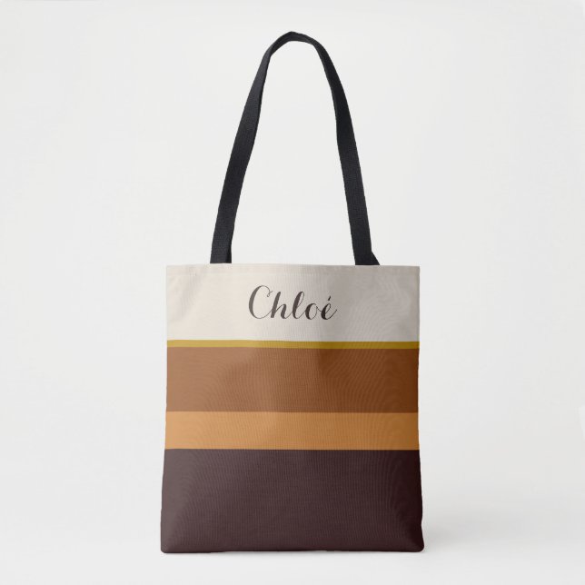 Tote Personalizado com Nome – Tons Terrosos Elegan (Frente)