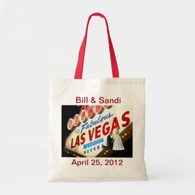 Tote Personalizar a bolsa de casamento de Las Vegas (Frente)