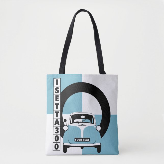 Tote Personalizar bolsa do microcarro azul Isetta Bubbl (Frente)
