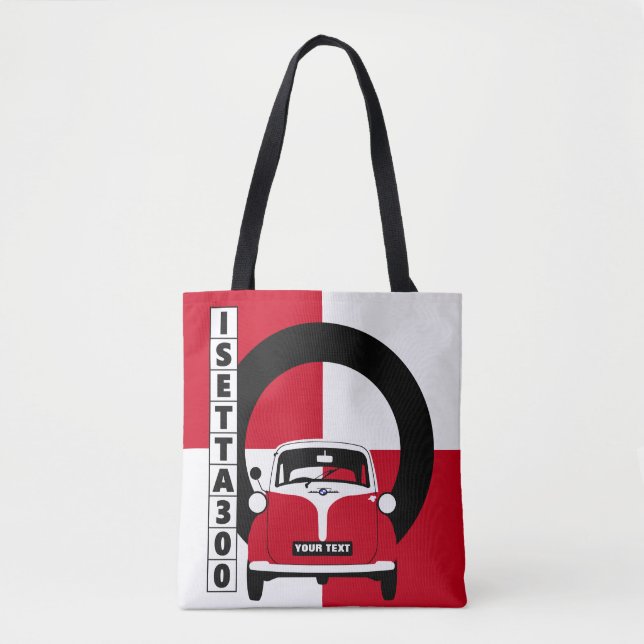 Tote Personalizar Red Isetta Bubble Micro car bolsa (Frente)