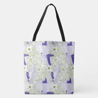 Tote Perturbação Floral - Bolsa Botânica Artística
