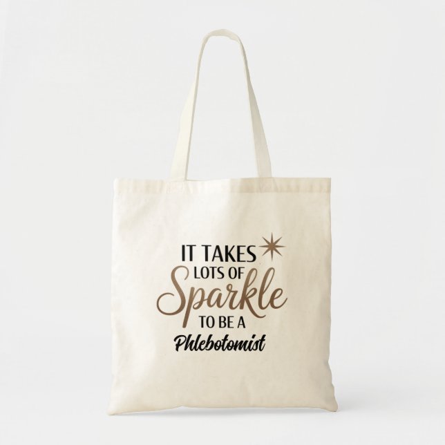 Tote Phlebotomist Sparkle Bolsa - Saco Engraçado do Pre (Frente)