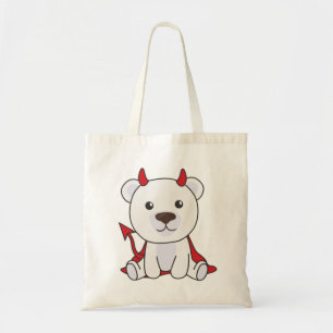 Tote Polar Bear Halloween Cute Devil Kids Bruxa Bolsa