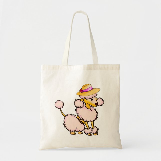 Tote Poodle na bolsa de chapéu (Frente)