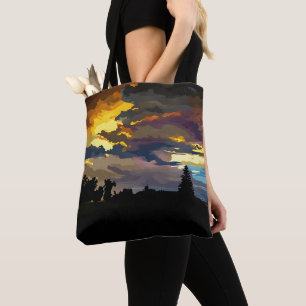 Tote Pôr do sol após uma tempestade em Bolsa de tinta