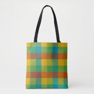 Tote Praças Sunset - Padrão Verificado Colorido Bolsa B