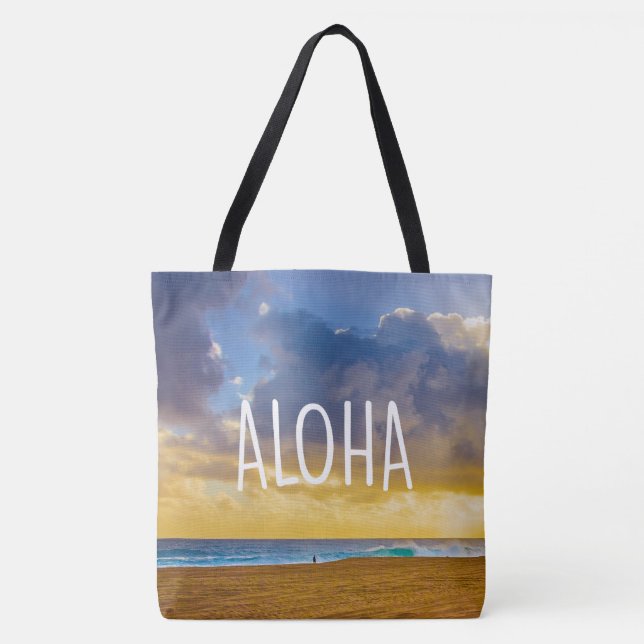 Tote Praia de Lumahai, Kauai, Aloha a bolsa de praia (Frente)