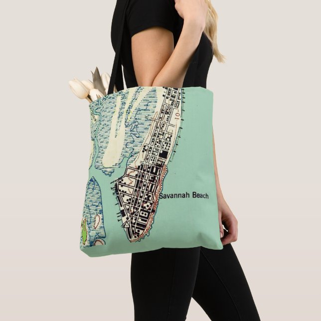 Tote Praia de Savannah - Bolsa transversal Tybee Island (Close Up)