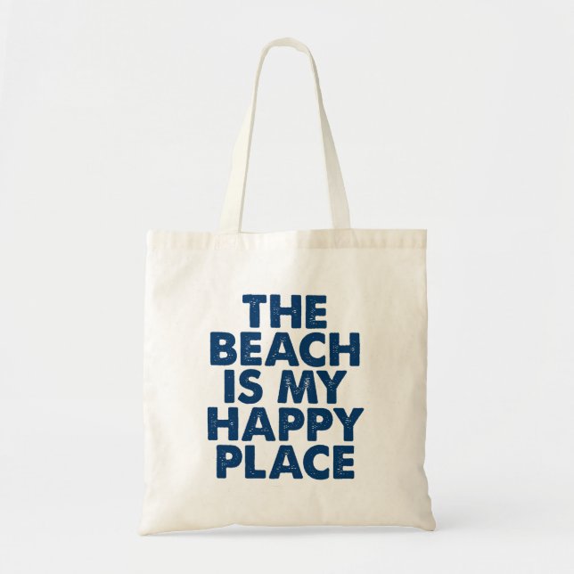 Tote Praia É Minha Bolsa de Lugar Feliz (Frente)