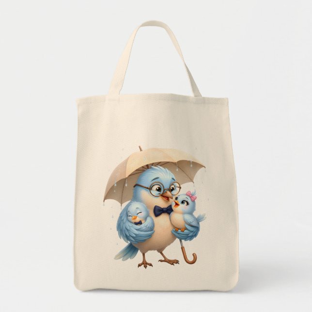 Tote Presente de Pássaro Papai Bolsa Diária Presente pa (Frente)