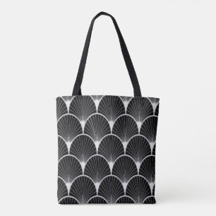 Tote Preto & branco, art deco, o bolsa do design do fã