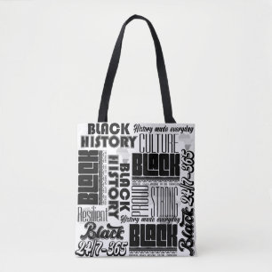 Tote Preto Branco Negro Histórico de Dois Bolsa