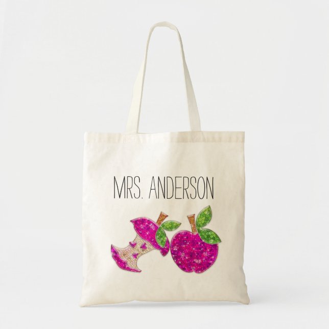 Tote Professores Verdes Neon, Rosa Quente, Bolsa da Sal (Frente)