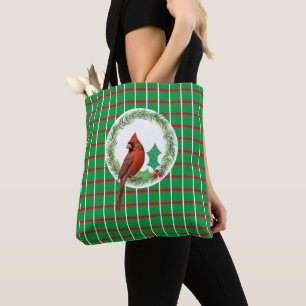 Tote Quadrados verdes com Bolsa de linhas vermelhas e b