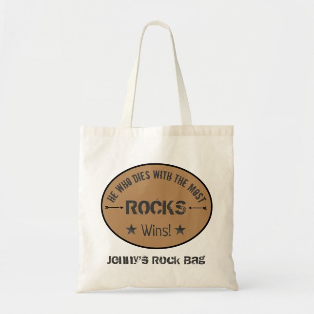Tote Quem Morre Com Mais ROCKS Vence! Bolsa Rock Hound (Frente)