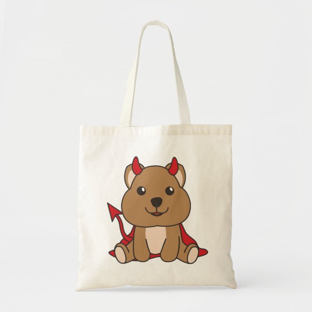 Tote Quokka Halloween Sweet Devil Witume Bolsa Ba (Frente)