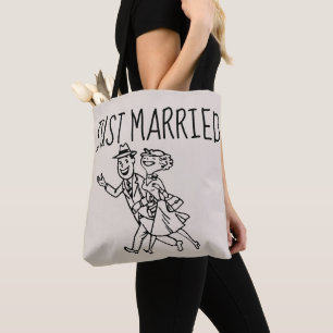 TOTE RECEM CASADOS RETRO GIFT DE BOLSA DE COBERTURA COM