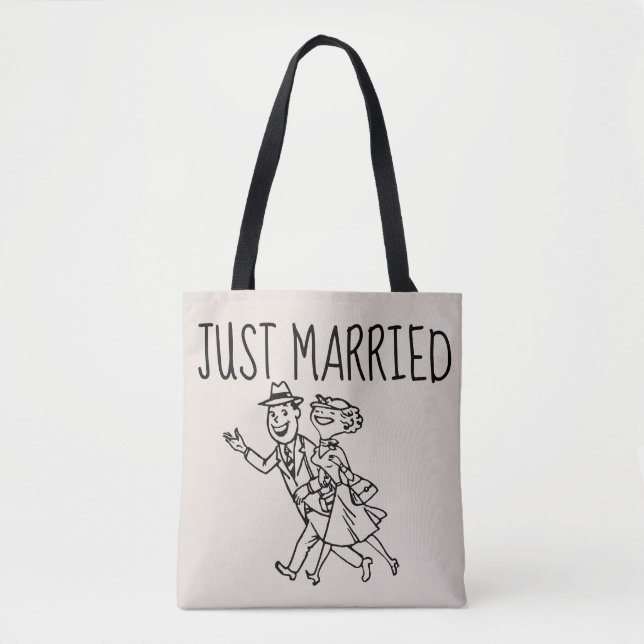 TOTE RECEM CASADOS RETRO GIFT DE BOLSA DE COBERTURA COM (Frente)