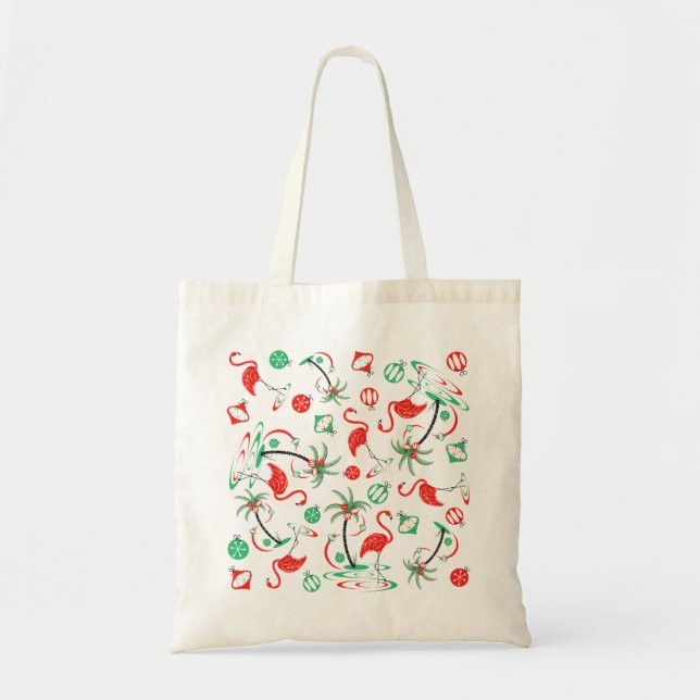 Tote Red Christmas Flamingo Multi bolsa (Frente)