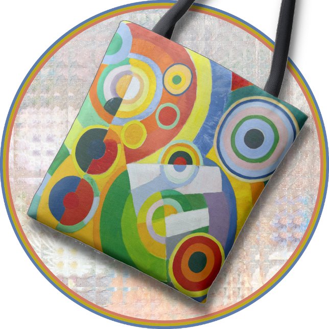 TOTE - "Ritmo" - Imagem de Arte Abstrata (An abstract art image adorns this colorful Tote Bag on both sides. Available in three sizes.)
