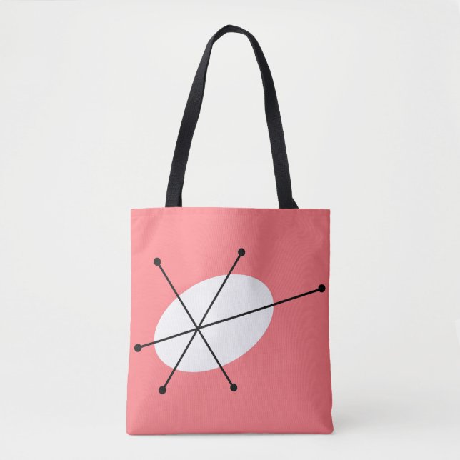 Tote Rosa escuro por todo o bolsa preto (Frente)