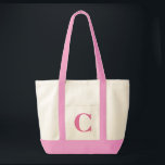 Tote ROSA personalizado do monograma   O BOLSA NATURAL<br><div class="desc">ROSA personalizado do monograma   O BOLSA NATURAL.  O costume cria seu próprio saco!</div>