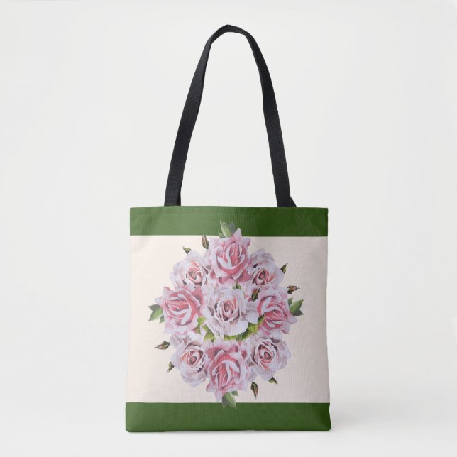 Tote Rosas esculturais em um Bolsa (Frente)