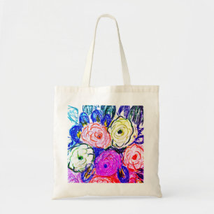 Tote Rosas verde e alaranjado do bolsa do orçamento,