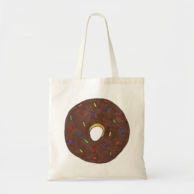 Tote Rosquinha de chocolate Rainbow Sprinkles Bolsa (Frente)