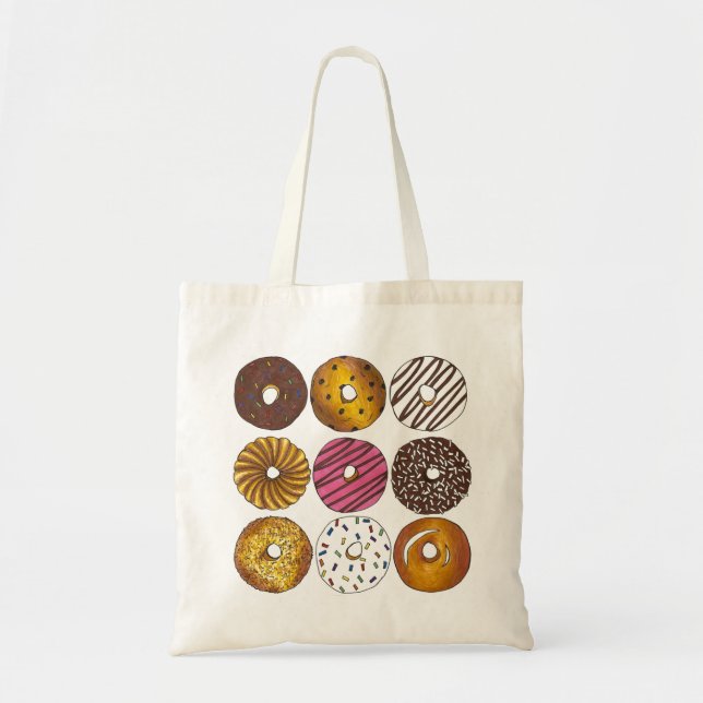 Tote Rosquinha Rosquinha Asst. Bolsa de Comida do Café  (Frente)