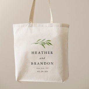 Tote Rustic Greenery Elegant Weding Guest Favor Bolsa B
