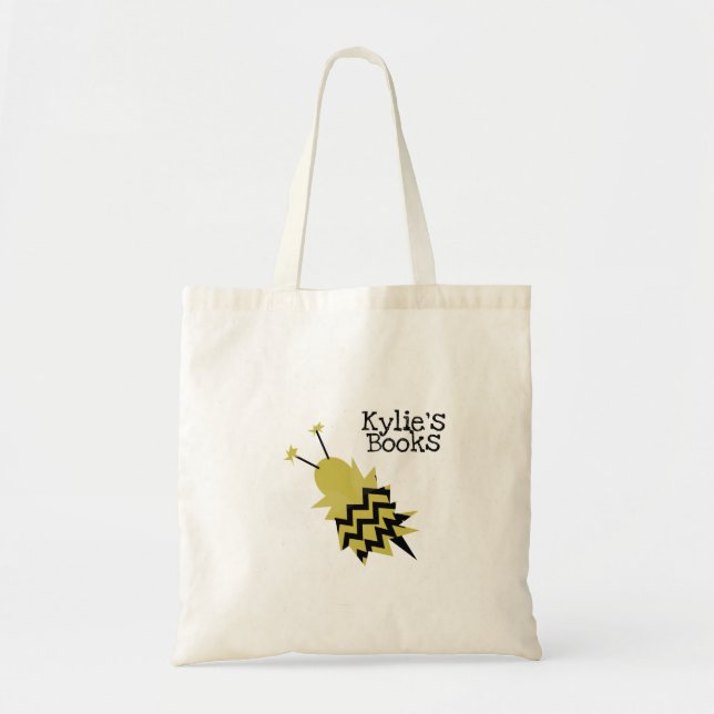 Tote Saca Bolsa de Livro Fuzzy Bee para Crianças (Frente)