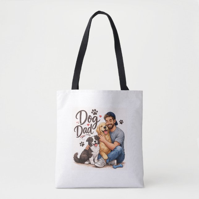 Tote Saca de Compras Proud Dog Dad – Bolsa de Presente  (Frente)