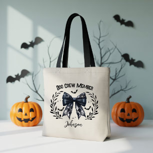 Tote Saco da Custom Boo Crew, Bolsa com Laço Coquette d